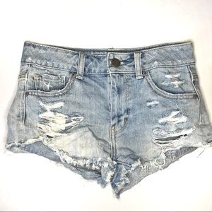 AEO High Waisted Distressed Shorts